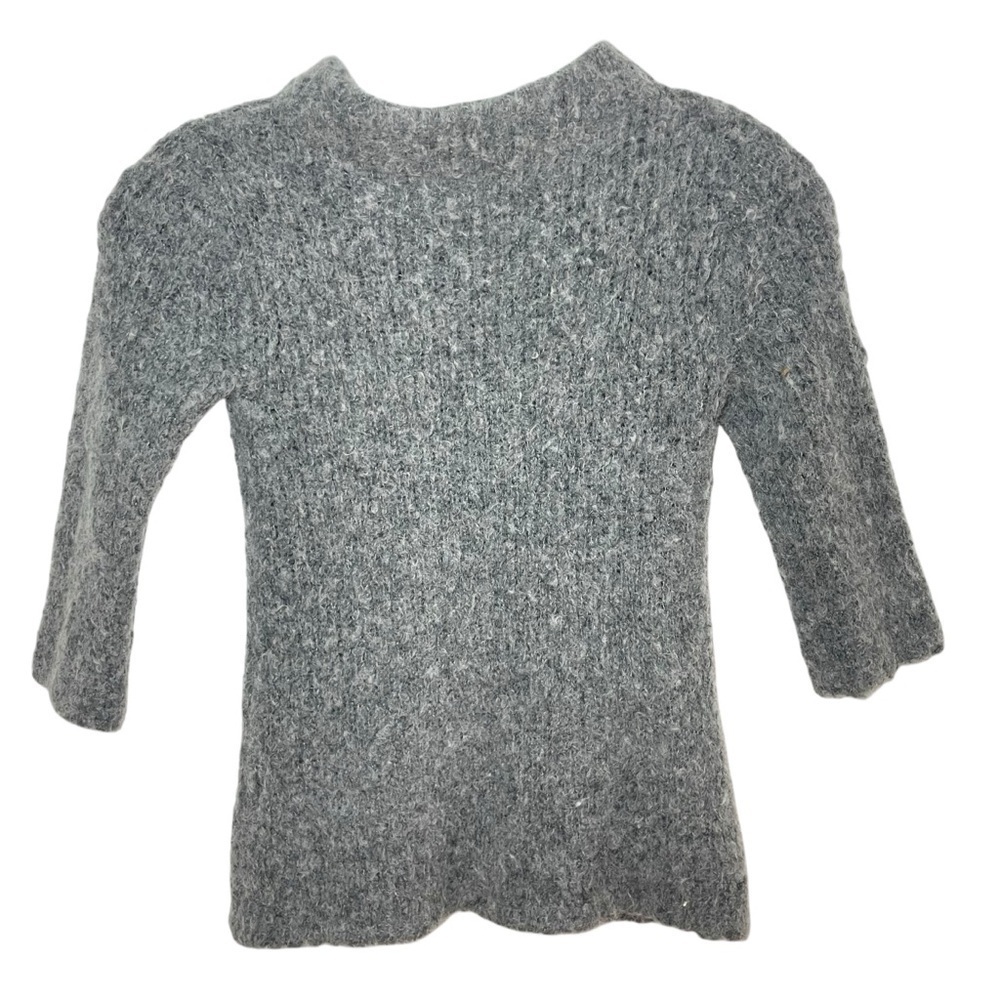 Crewcuts Gray Knit Sweater Dress High Collar Pocketed 3/4 Sleeve Girls - Picture 2 of 7